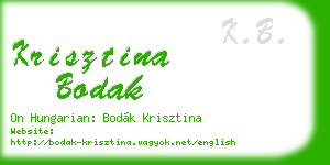 krisztina bodak business card